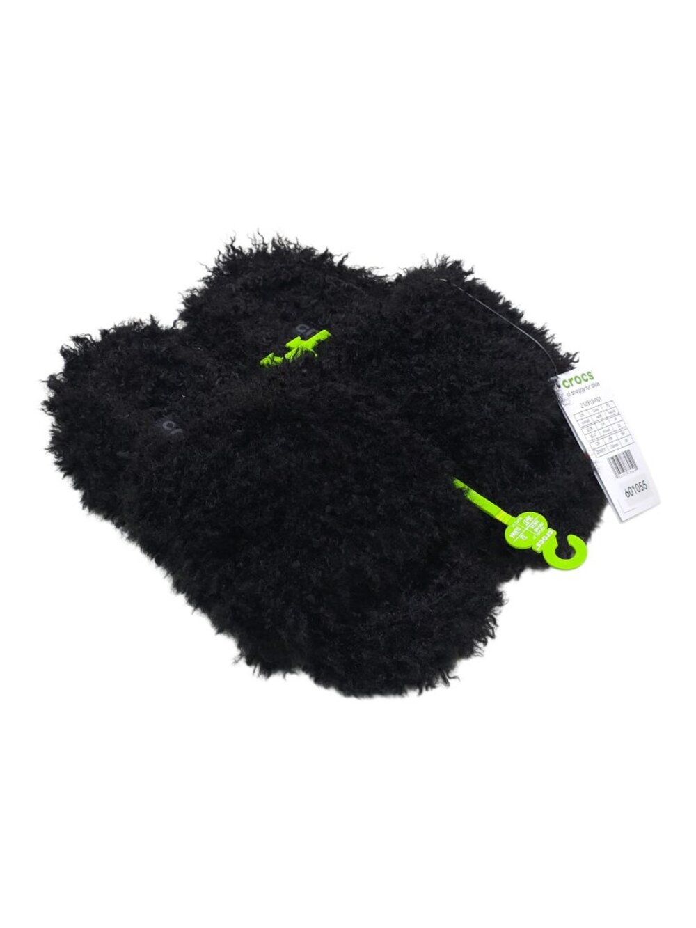 Crocs CL Shaggy Doodle Fur Slide Black Womens Size 6, Mens Size 4 Perfect for Te
